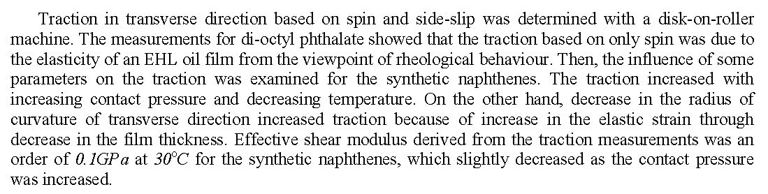 EFFECTIVE SHEAR MODULUS OF AN OIL FLIM UNDER ELASTOHYDRODYNAMIC CONDITIONS